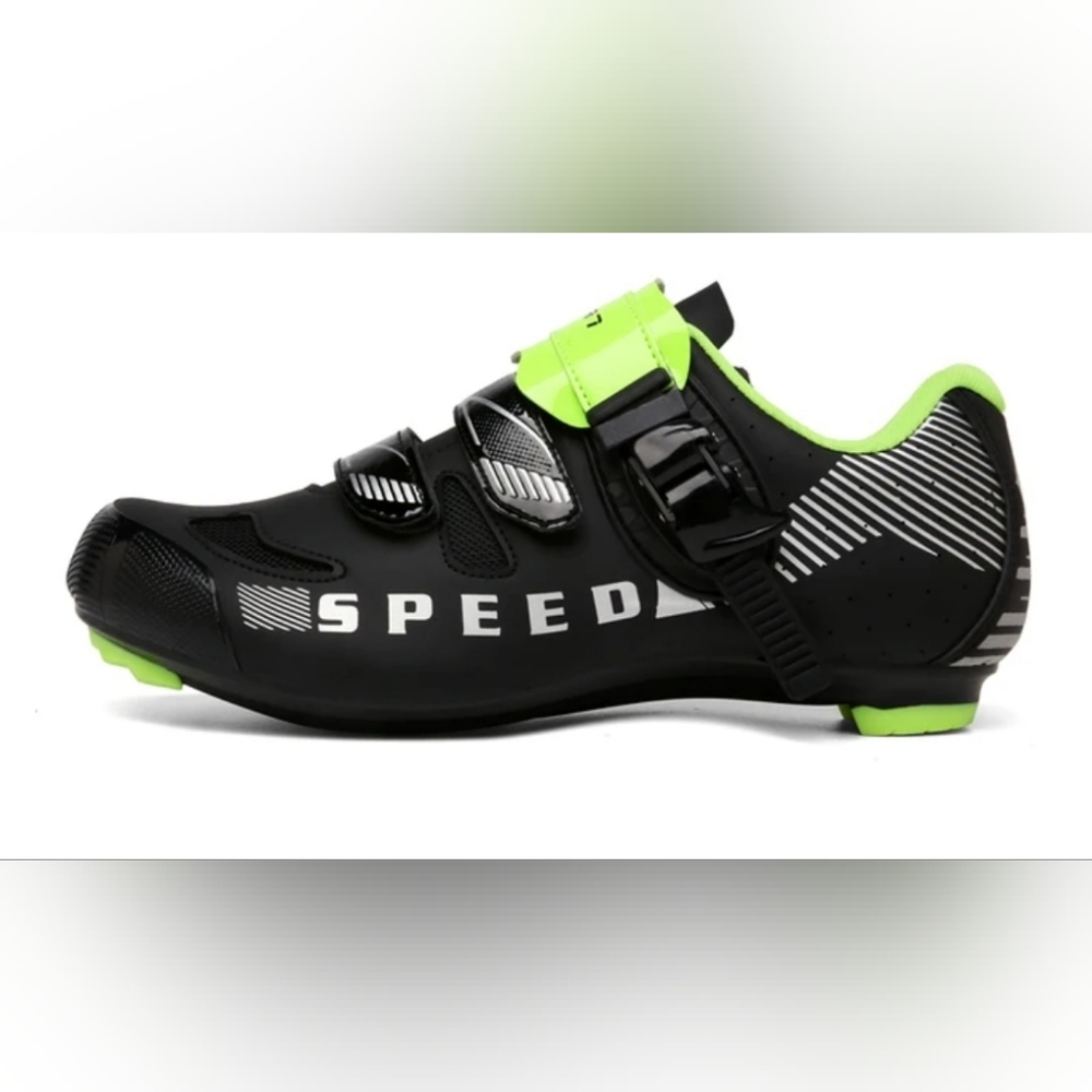 New! Speed Unisex 44 Mens 10 Black Green Cycling Indoor outdoor bike shoes